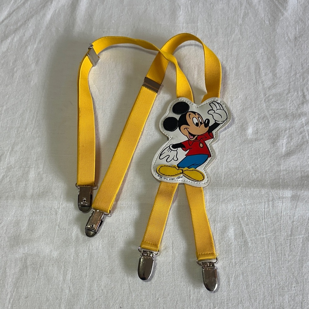 🐥 Disney - NWOT - Yellow Mickey Mouse Kids Suspenders